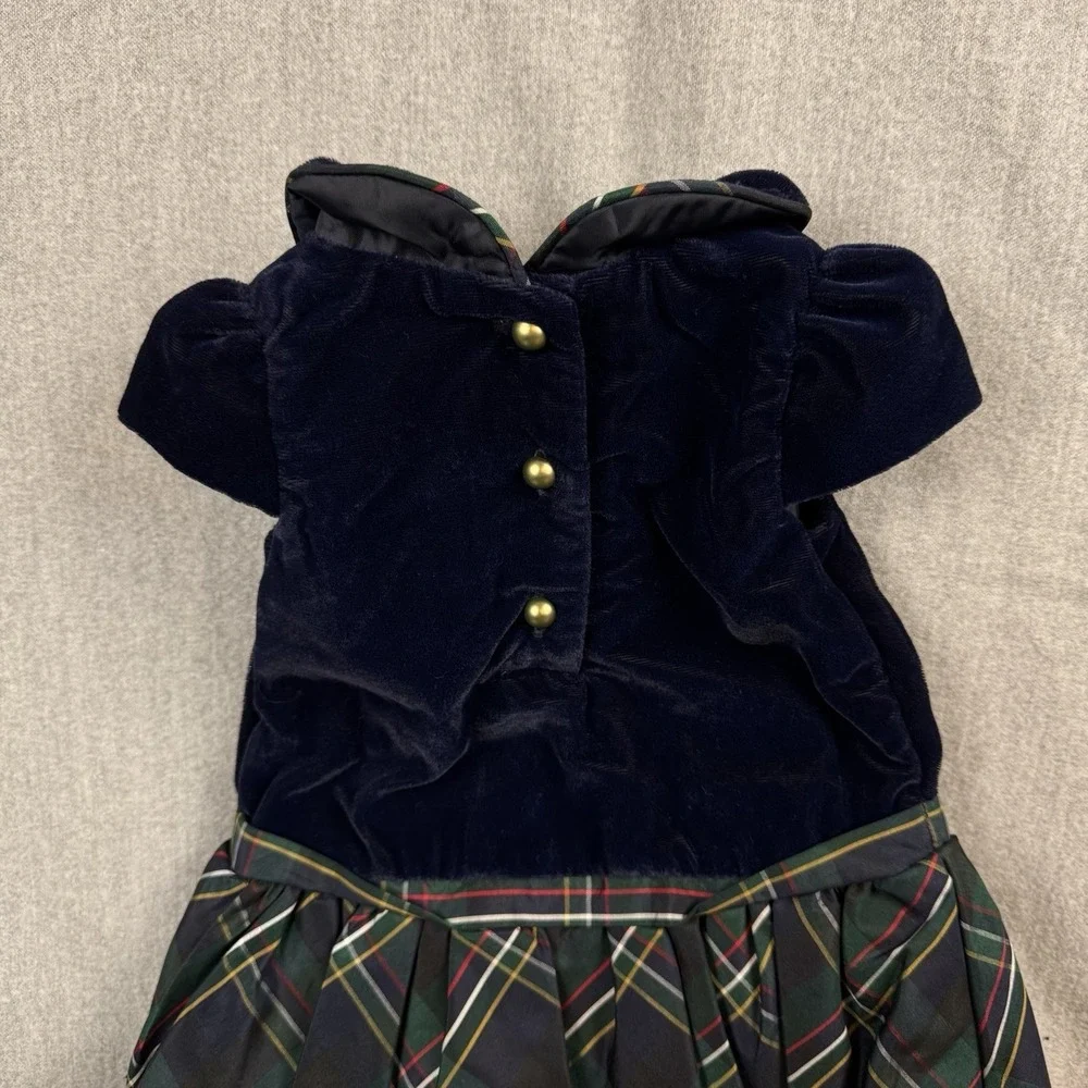 NWT Janie and Jack Dress Size 0 To 3 Months Holiday Outfit Velvet Blue